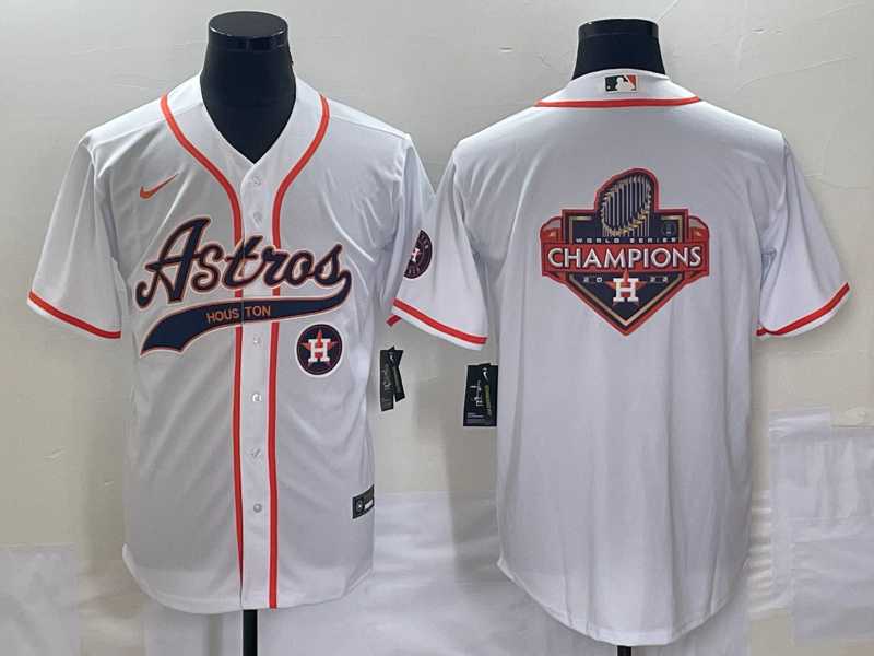 Mens Houston Astros White Team Big Logo Cool Base Baseball Jerseys
